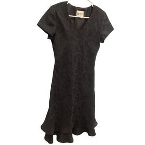 Vtg Womens Black Dress Size M L Classic 90s Rose Embroidered Whimsigoth Y2K LBD